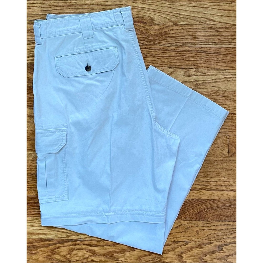L.L. Bean Convertible Light Khaki Beige Zip Off Cargo Pants Shorts 38x30